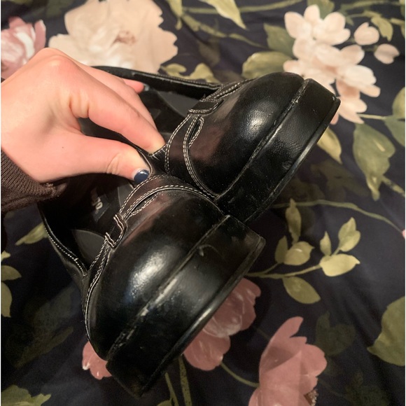 Bongo ‘Cinderella’ Black Vegan Leather Round Toe Chunky 4” Heels 90s Y2K - Picture 3 of 8